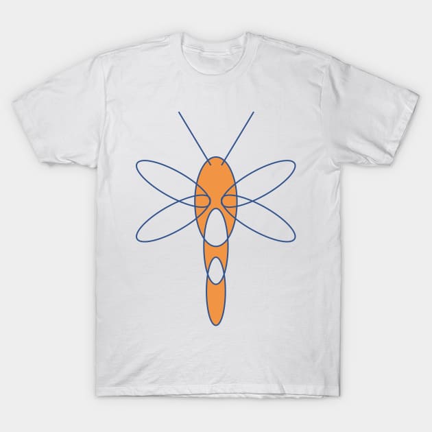 Orange Dragonfly T-Shirt by The E Hive Design